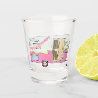 Pink She Shed Camper Trailer Shot Glass