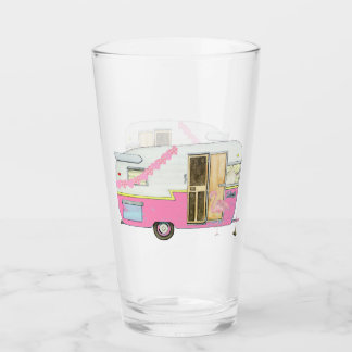 Pink She Shed Vintage Trailer Glass