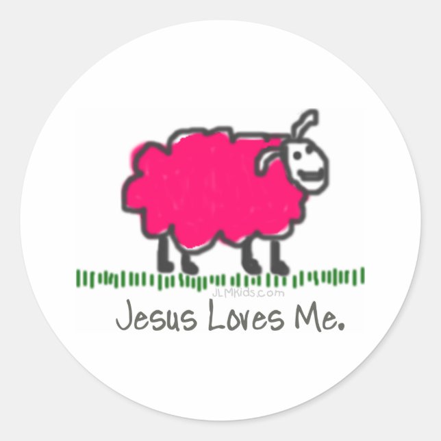 Pink Sheep Classic Round Sticker (Front)