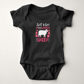 Pink Sheep | Just A Girl Who Loves Sheep Gift Baby Bodysuit