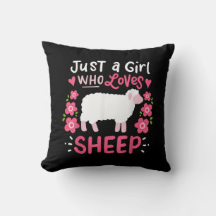 Pink Sheep   Just A Girl Who Loves Sheep Gift Cushion