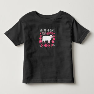 Pink Sheep   Just A Girl Who Loves Sheep Gift Toddler T-Shirt
