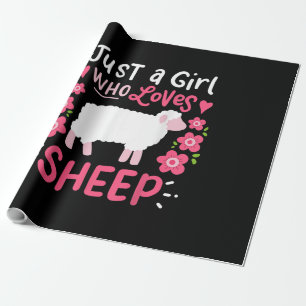 Pink Sheep   Just A Girl Who Loves Sheep Gift Wrapping Paper
