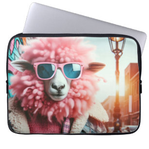Pink sheep laptop sleeve