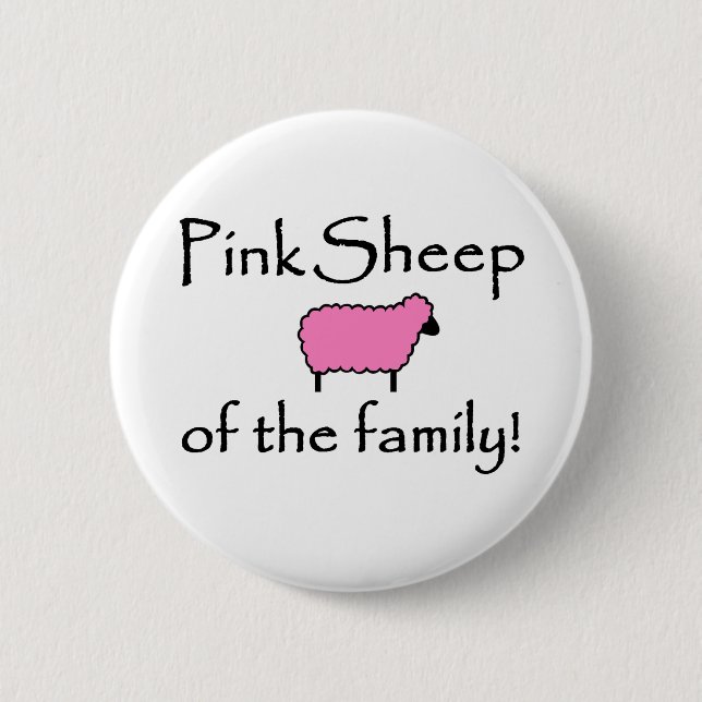 Pink Sheep of the Family 6 Cm Round Badge (Front)