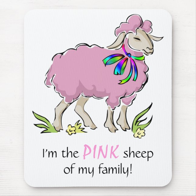 Pink Sheep of the Family Mouse Pad (Front)
