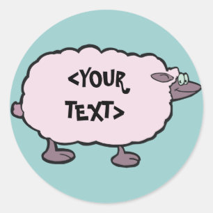 Pink Sheep, <YOUR TEXT> Classic Round Sticker