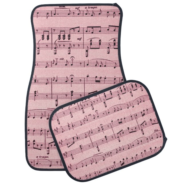 Pink  Sheet Music Car Mat (Set)