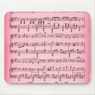 Pink Sheet Music Mouse Pad