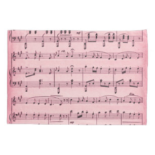 Pink Sheet Music Pillowcase