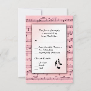 Pink Sheet Music RSVP Menu Choice