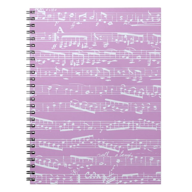 Pink Sheet Music Spiral Notebook (Front)