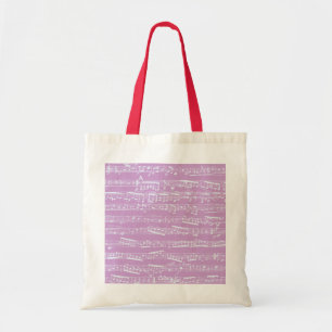 Pink Sheet Music Tote Bag