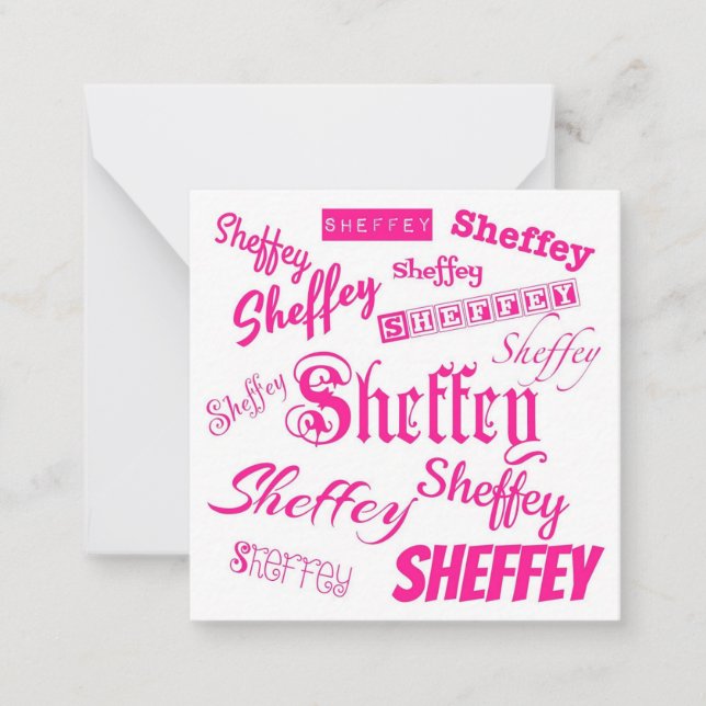 Pink Sheffey Fonts - 9572 Card (Front)