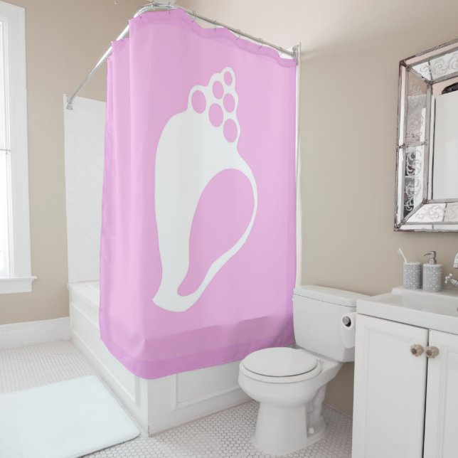 Pink Shell Shower Curtain (In Situ)