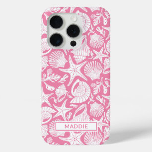 Pink Shells Personalised iPhone 15 Pro Case