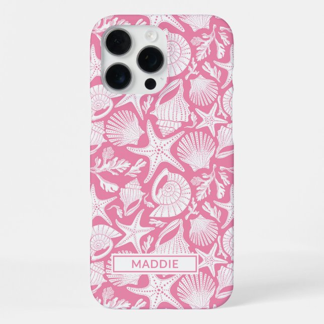 Pink Shells Personalised iPhone Case (Back)