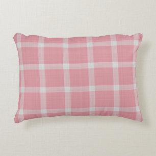 Pink Sherbet gingham pattern Decorative Cushion