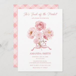 Pink She's Fresh Off the Market Bridal Shower  Invitation