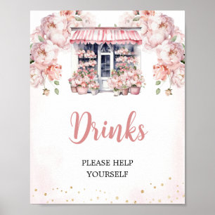 Pink She's Off The Market Bridal Shower Drinks Poster