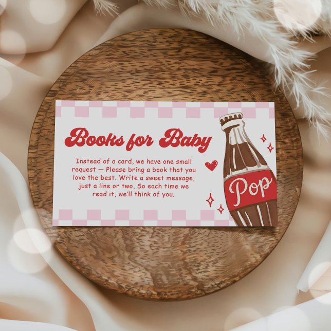 Pink She's Ready to Pop Baby Shower Books for Baby Enclosure Card (Creator Uploaded)