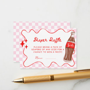 Pink She's Ready to Pop Baby Shower Diaper Raffle Enclosure Card