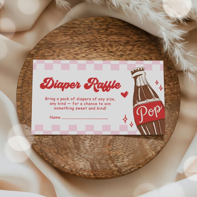 Pink She's Ready to Pop Baby Shower Diaper Raffle Enclosure Card (Creator Uploaded)