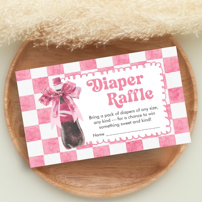 Pink She's Ready to Pop Baby Shower Diaper Raffle Enclosure Card (She's Ready To Pop Baby Shower Diaper Raffle)