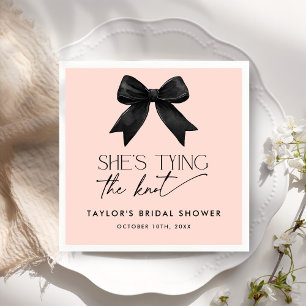Pink She's Tying The Knot Bridal Shower Napkin