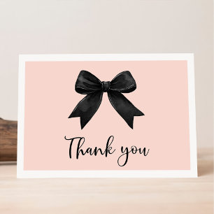 Pink She's Tying The Knot Bridal Shower Thank You Card