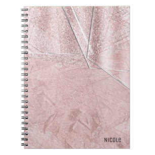 Pink Shimmer Crystal Glass Glam Designer Style Notebook