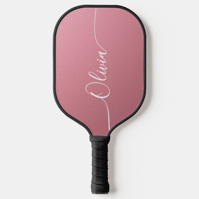 Pink Shimmer Custom Name Pickleball Gift for Her Paddle (Front)