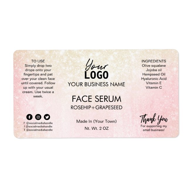 Pink Shimmer Face Serum (Front)