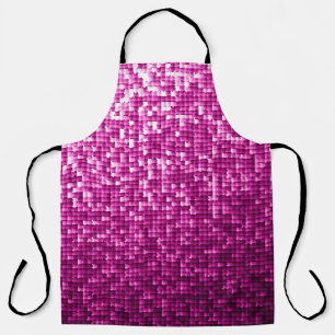 Pink shimmer, silver, black sequins apron