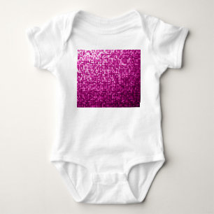 Pink shimmer, silver, black sequins baby bodysuit