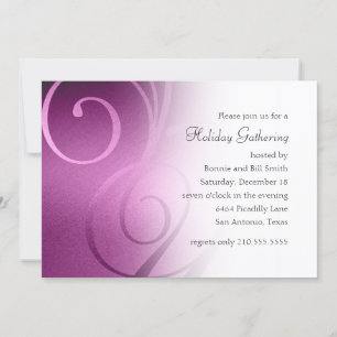 Pink Shimmer Swirl Holiday Party Invitation
