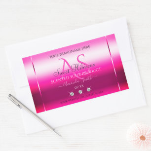 Pink Shimmery Product Labels Diamonds and Initials