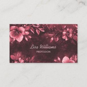 Pink Shiny Flowers Mauve Business Card