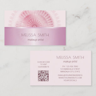 Pink Shiny Metallic Mandala  Business Card