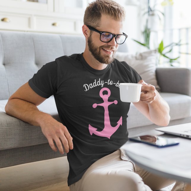 Pink Ship Anchor with Custom Text Graphic T-Shirt (Creator Uploaded)