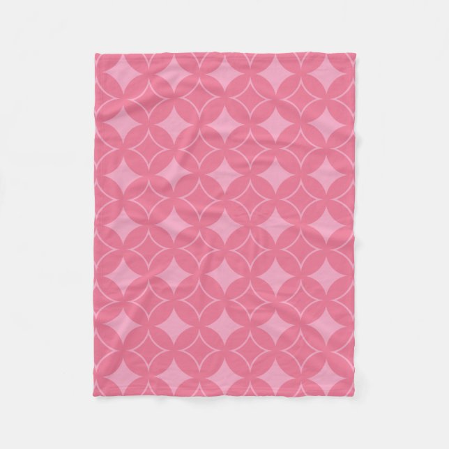 Pink shippo pattern fleece blanket (Front)
