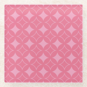 Pink shippo pattern glass coaster