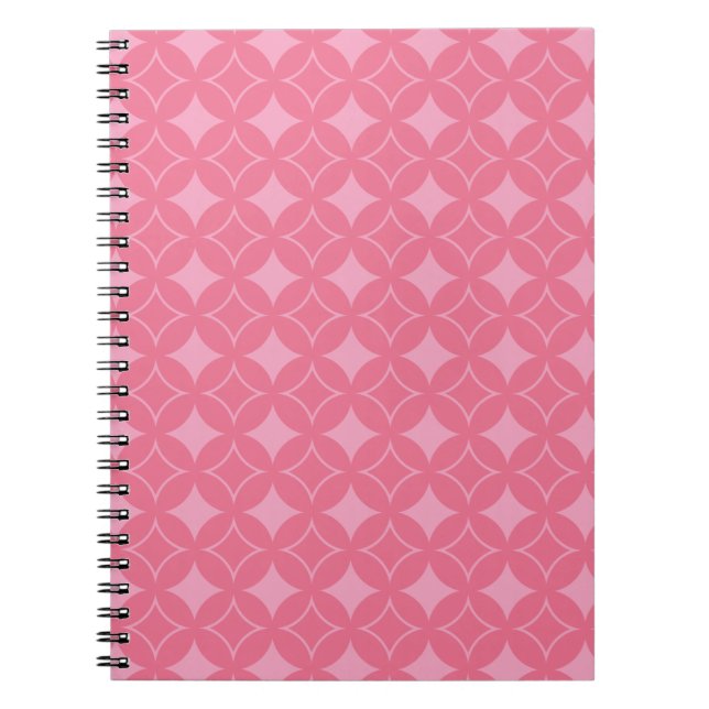 pink shippo pattern spiral notebook (Front)