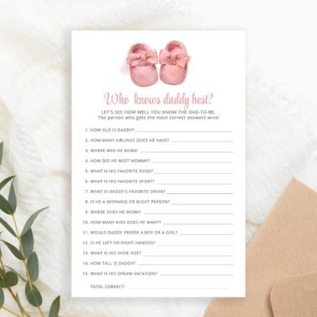 Pink Shoes Baby Shower Who Knows Daddy Best (Creator Uploaded)