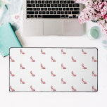 Pink shoes white glamourous desk mat<br><div class="desc">A white background decorated with pink high heeled shoes.</div>