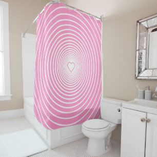 Pink Shower Curtain with Heart - Choose Colours