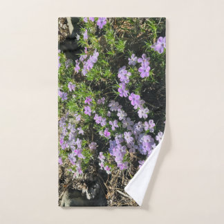 Pink Sierra Mountain flowers hand towel