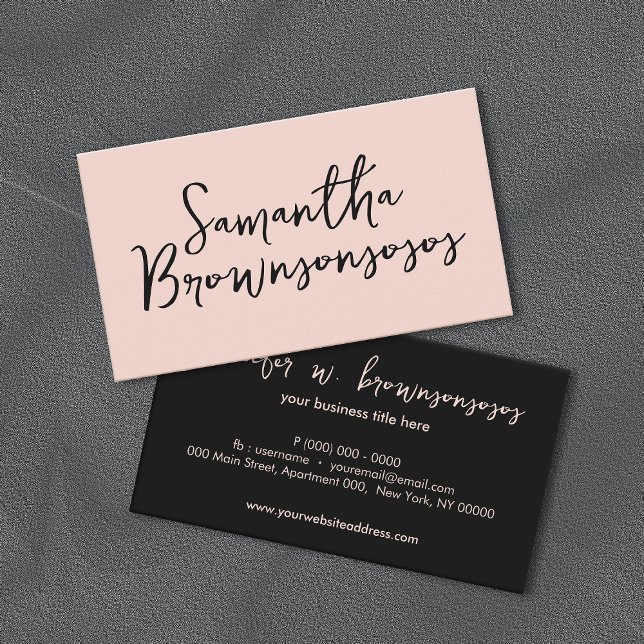 Pink Signature Soft pastel minimalist Business Card (Creator Uploaded)