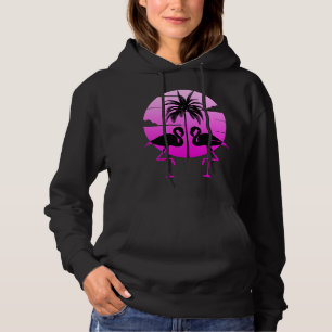 Pink Silhouette Flamingos Bird Hoodie