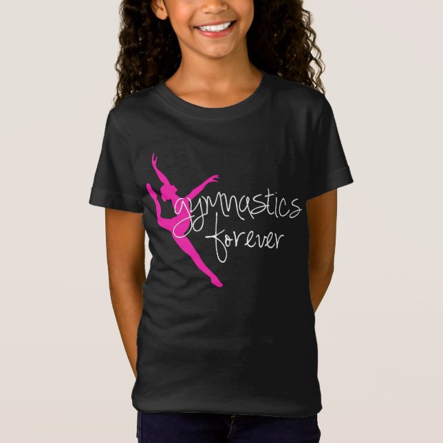 Pink Silhouette Gymnastics Forever T-Shirt (Front)